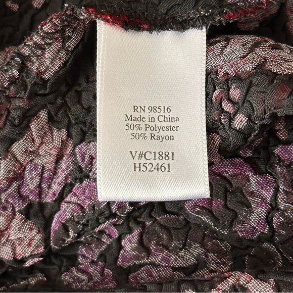 COLDWATER CREEK Sheer Velvet Burnout Ruffle Trim Floral Blouse Whimsigoth Small - Picture 12 of 14